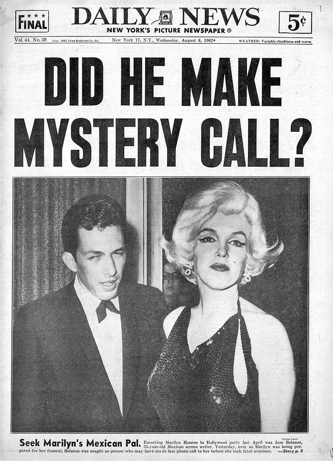 Was Mexican screenwriter Jose Bolanos the last person to speak with Marilyn? New York Daily News, August 8, 1962.
