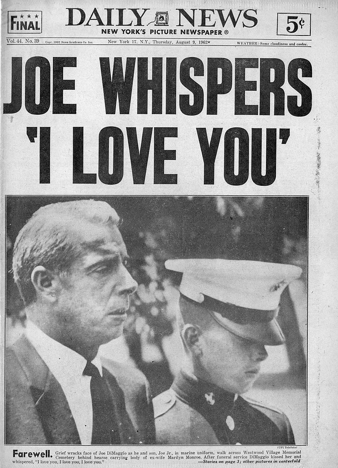 Joe DiMaggio says his goodbyes to Marilyn. New York Daily. News August 9, 1962.