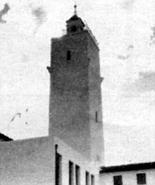 San Diego State College, c. 1930.  San Diego State's tower is an awkward one with a strange, undersize cupola on top that used to be a true landmark on the mesa before other buildings brought it “down” in scale. 