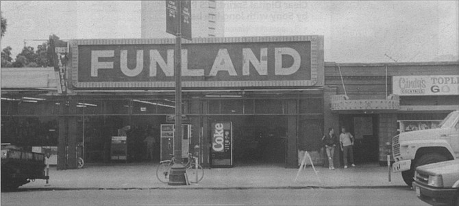 Funland arcade (on which "Joyland" is based), on Broadway between Front and First Streets, downtown, c. 1988