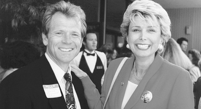 Peter Navarro with Lynn Schenk (D-CA, 1993-95) from cover story he wrote for the Reader on political life.