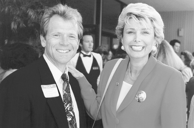 Peter Navarro and Lynn Schenk, April 1996. Lynn is a tough, intelligent, articulate, and stunning blonde who looks, acts, and sounds perfect for politics.