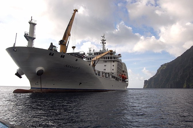 The cargo-cruiser Aranui is the main link for trade and transport in the Marquesas Islands.