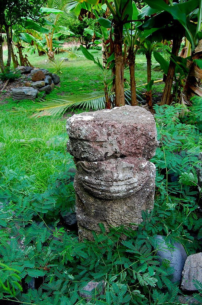 The large stone tiki at Hakamoui, Ua Pou.