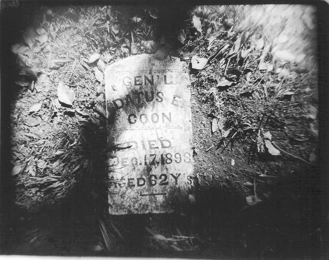 Coon's grave site. After he came to San Diego, General Coon was accidentally shot by a fellow Civil War veteran friend in 1893 and died the same evening. 