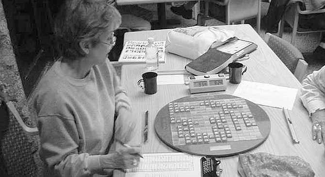Woman calculating points 