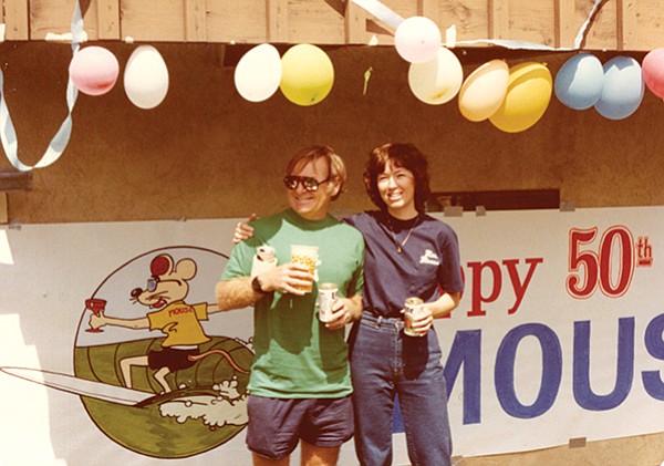 Mouse and Mrs. Mouse at his 50th birthday party in 1983