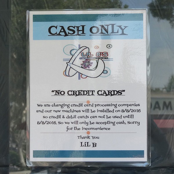 Lil B's "cash only" sign