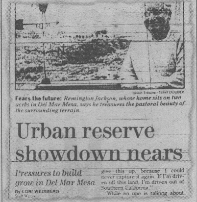 From San Diego Union-Tribune, March 29, 1992