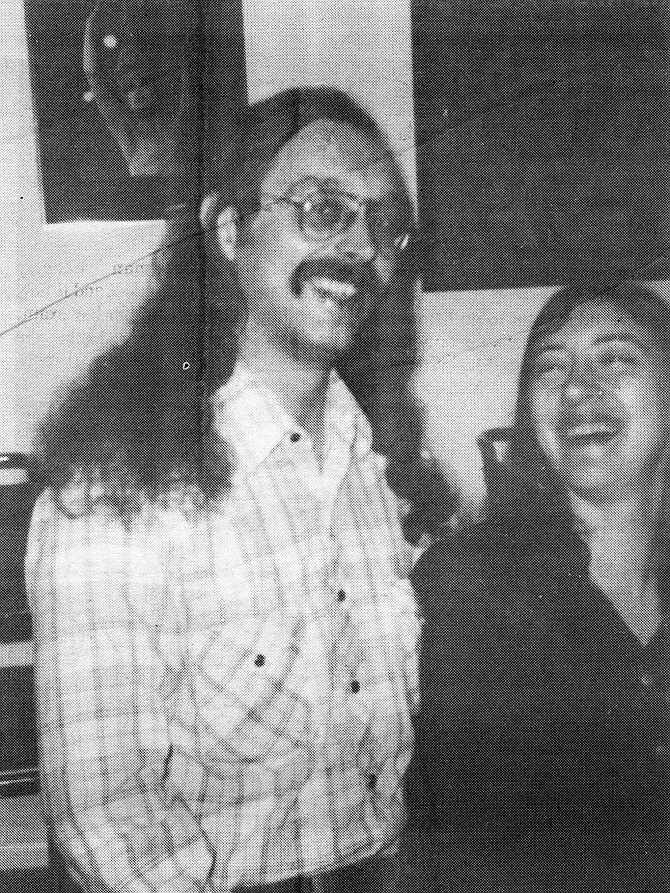 Rodger with Marianne Lachman, November 1983. He was sitting in his car in the drive-through line at the Jack-In-The-Box at 24th and Market streets when, according to the police report of the incident, a man came up to his car and asked, “Who you gonna vote for?" 
