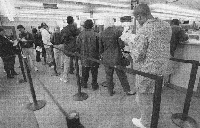 DMV, University Heights. Unemployment lines, the DMV, Social Security, disability lines, lines at the post office -- these are universal and will always resemble U.S. propaganda films of the Soviet Union.