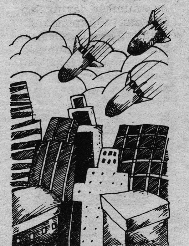 Illustration of a bomb attack
