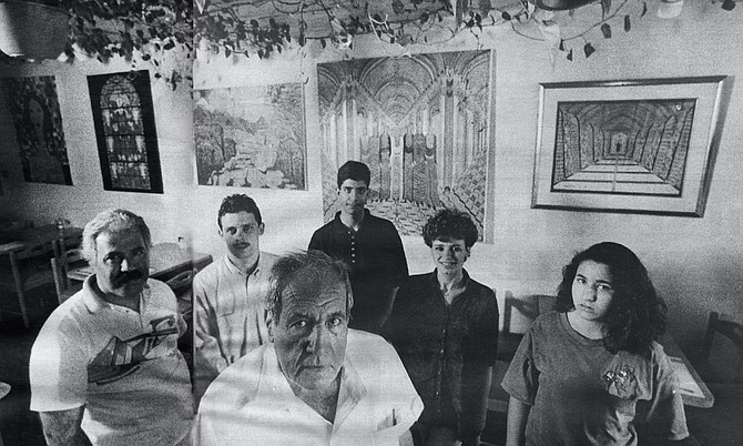 Fairouz Cafe staff (left to right): Mohammed Ramadan, Samer Murad, Shafiq Nashashibi, Yazan Kayyali, Miral Nashashibi, Tamara Nashashibi