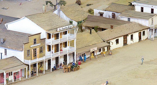 Model of Casa de Machado y Silvas in 1872 on right researched and built by Joseph C. Toigo - Image by Andy Boyd