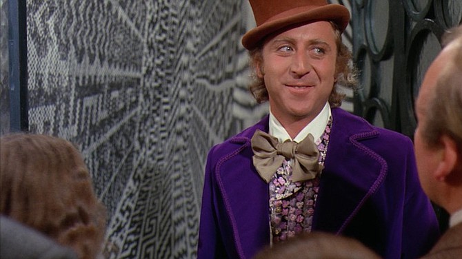 Gene Wilder flashes a little amiable menace in Willy Wonka and the Chocolate Factory