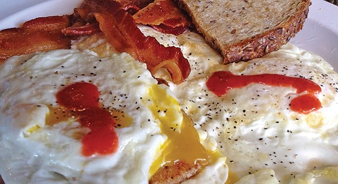 My bacon and eggs, with Yucateco sauce