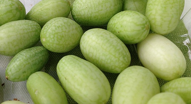 Mexican sour gherkins sold at Hillcrest farmers’ market by Good Taste Farms.