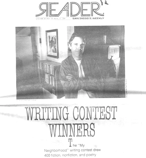 Cover of writing contest issue, including photo of Jamo Jackson, first prize winner