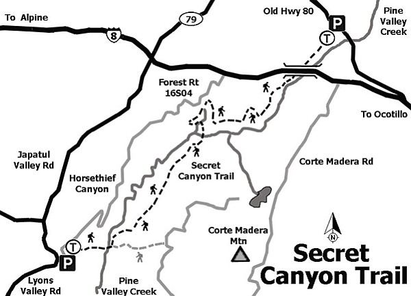 Secret Canyon trail map