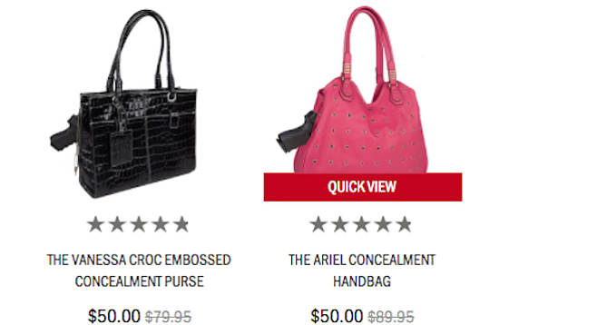 Among the many Glock accessories — "concealment" purses
