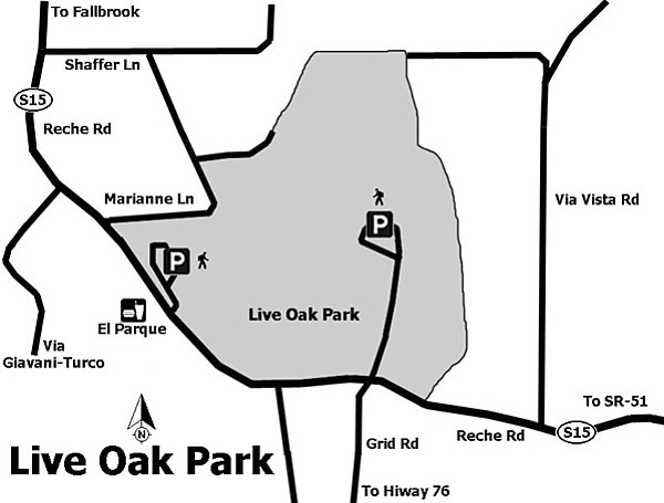Live Oak trail map
