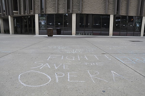 San Diego Opera 2014 protest in chalk