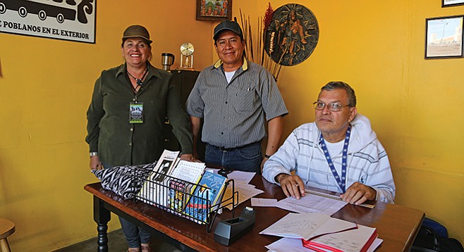 Lourdes Lizardi Lopez, José Maria Garcia Lara, and Bonifacio Lopez Valdéz. All three are migrant-rights activists and involved with or work at the Movimiento Juventud 2000 shelter.