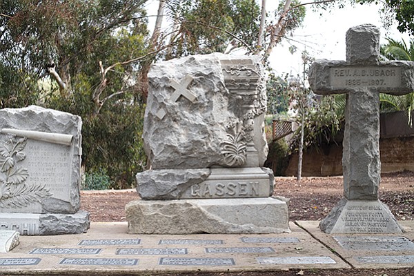 Tombstones in Pioneer Park