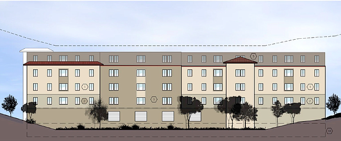 Image of the west side of the proposed building at 5030 College Avenue before changes.