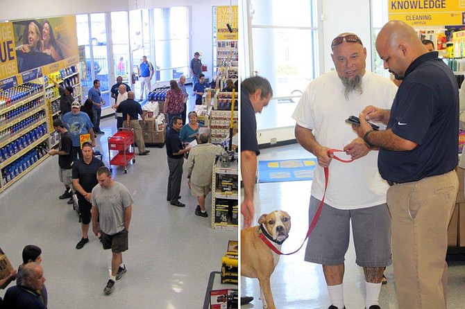 Customers explore the newly remodeled NAPA AUTO PARTS store during the all-day event that featured family fun and record breaking sales at 1235 Broadway, El Cajon.