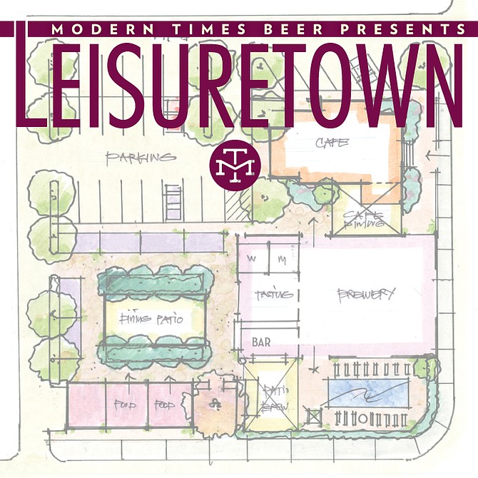 Early layout concept for Modern Times' Anaheim sour brewery and entertainment complex, aka Leisuretown.
