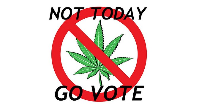 Sign that Bongwater hopes will appear on medical marijuana dispensary doors this election day.