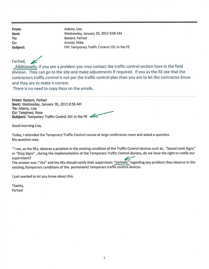 Email dated 01/30/2013:
Example of "Willful Written False Recording" by Lisa Adams (Section Head in the City) to cover up her own irresponsibility for the death of Ms. Joan Milazzo in 2011. ///   Example of directions in the "Training Courses" in The City of San Diego against the "Public Records Act" and "Government Transparency"
 