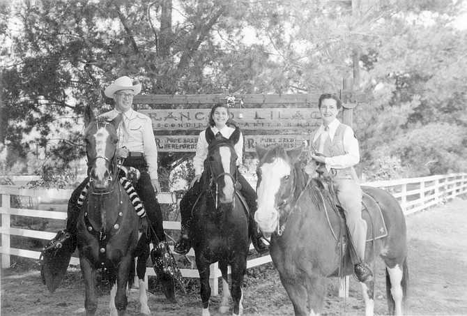 Irving, Abbe, and Cecile at Rancho Lilac, c. 1950. In 1945, when WWII ended, we moved to a ranch in San Diego County. Irving planned to operate a camp for underprivileged youth.