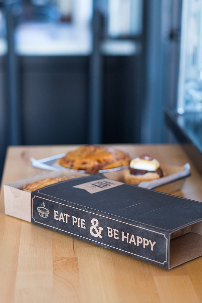 Pop Pie Co. serves savory pies to go in a clever sleeve box.