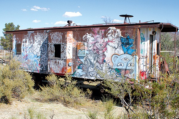 A painted train car by Telemagican Artists.