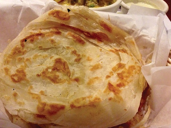 Malabar paratha bread, delicate as phyllo pastry