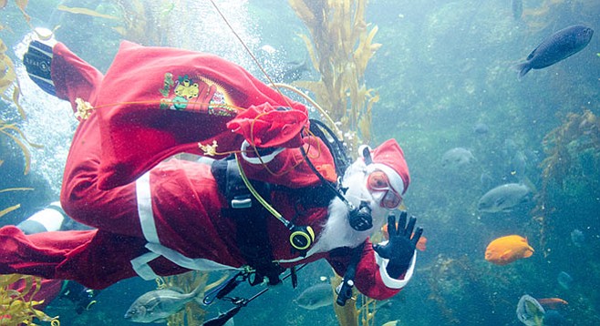 Thursday, December 1: Scuba Santa swims San Diego