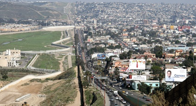 The view east along the U.S.-Mexico border