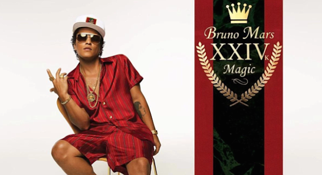 Never delving deeper than obsession with sexual persuasion or luxury items, Bruno Mars comes off as a shallow, misogynistic player.