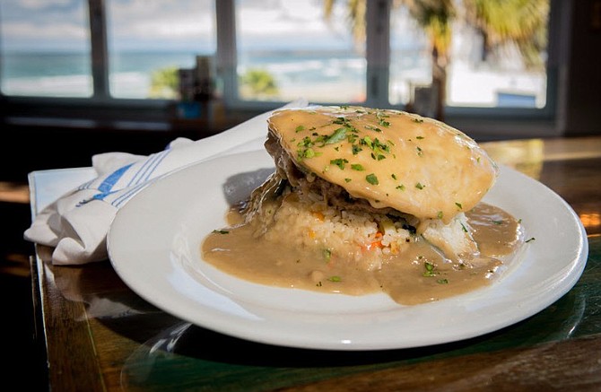 The rice-egg-burger combo with lots of gravy is popular in Hawaii (and OB)