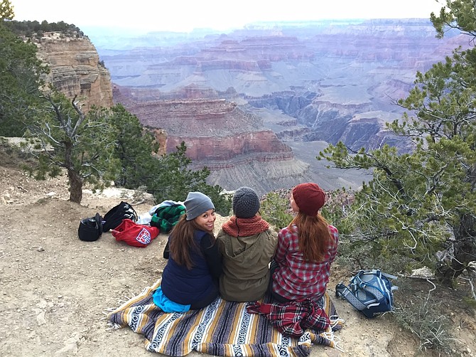 Sunset picnic along the rim of the Grand Canyon