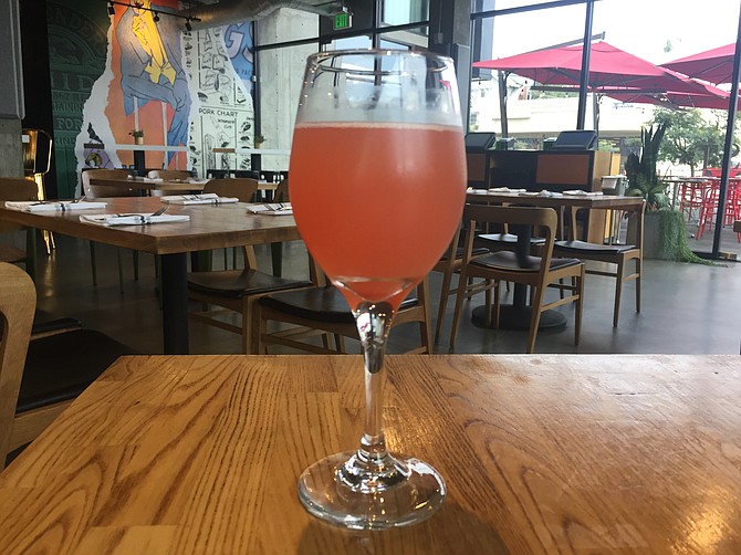 The mimosa flavors change regularly. This one is blood orange and champagne.