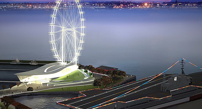 Sketch of proposed Ferris wheel off Harbor Drive