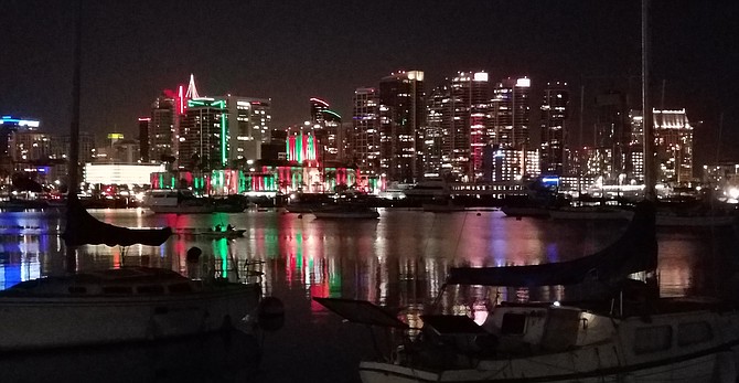 Christmas Lights Over San Diego Bay