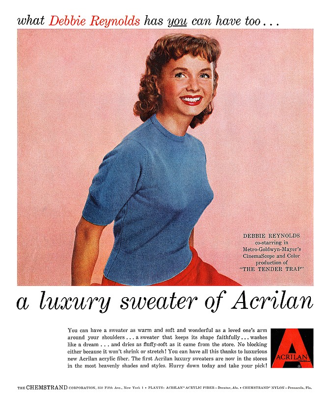 Ad for Acrilan sweaters, 1955