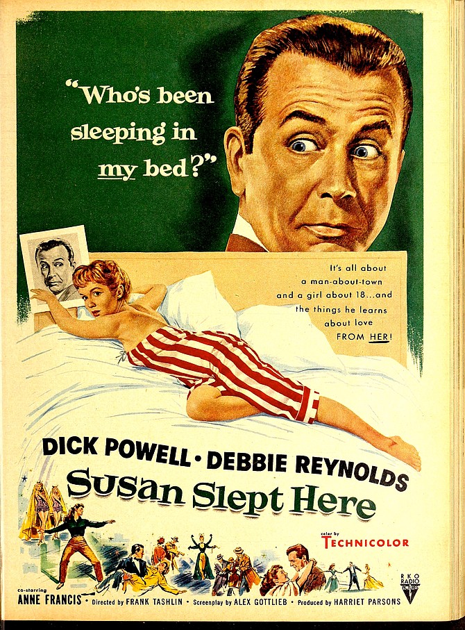 As the underage object of Dick Powell's affection in Frank Tashlin's delightful Susan Slept Here (1954).
