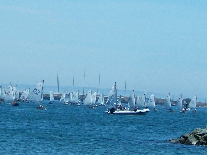 Southwestern Yacht Club Sailing School out in San Diego Bay near Shelter Island.