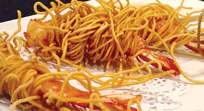 Edible art: Shrimp Sarong in their egg noodle wraps