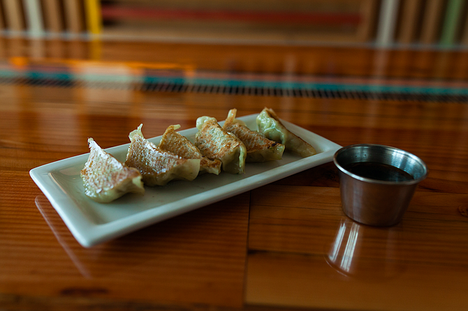 They were going to get soup, but Tajima has tempting appetizers such as gyoza.